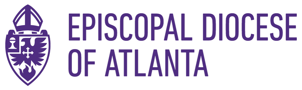 The Logo of The Episcopal Diocese of Atlanta - Purple Crest with Bishop's Mitre
