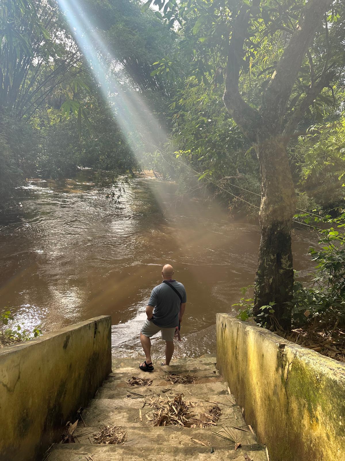 Last bath Jeff during the 2026 Ghana pilgrimage.