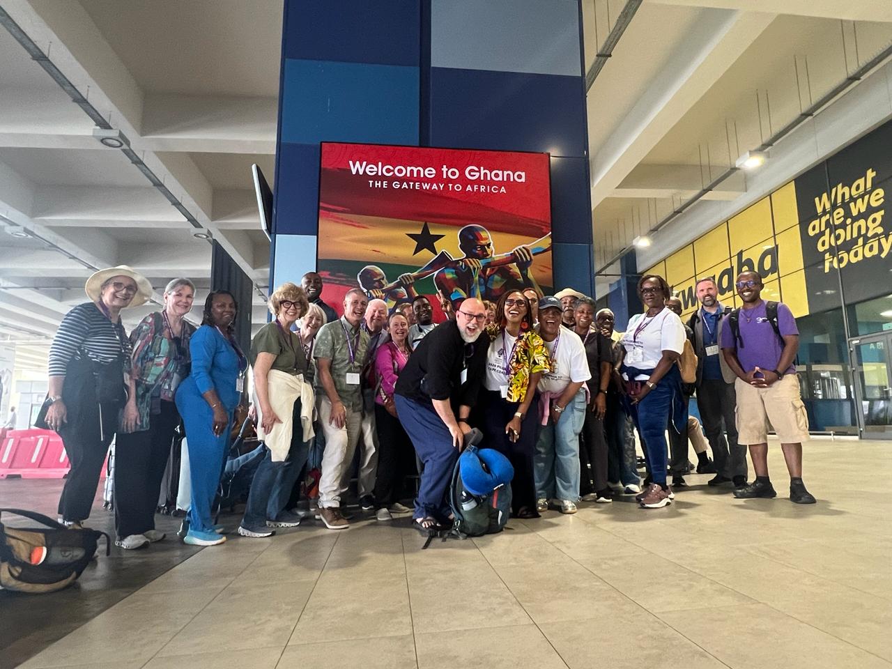 arrival during the 2026 Ghana pilgrimage.