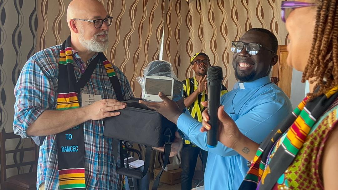 eye center scanner during the 2026 Ghana pilgrimage.