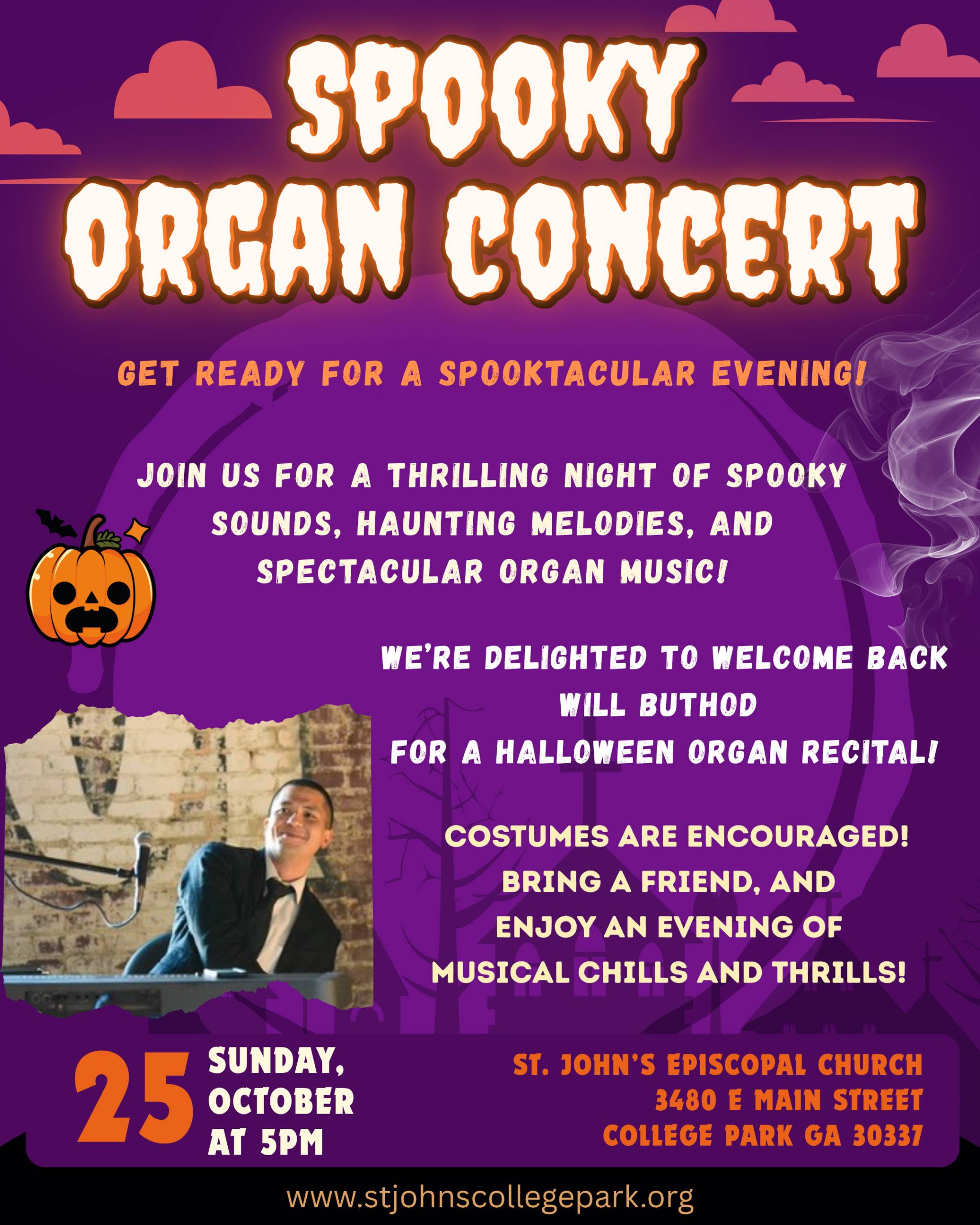 Spooky Organ Concert flyer